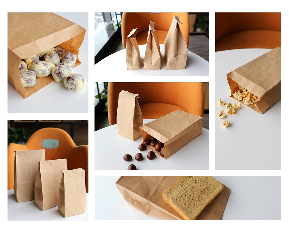 Sharp Bottom No Handle Take Away Fast Food Kraft Paper Bag