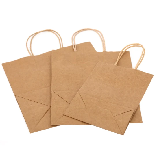 Einweg-Kraftpapier, weiße Kraftpapier-Handtasche, ohne Griff, Umweltschutz, abbaubare Papiertüte