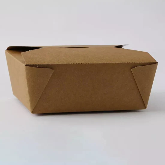 Lebensmitteltabletts aus Kraftpapier, Pop-up-Lebensmittelbehälter mit 4 Ecken, fettdichte Lebensmittelbehälter aus Pappe für Partys, faltbare braune Einweg-Snacks-Papierbox